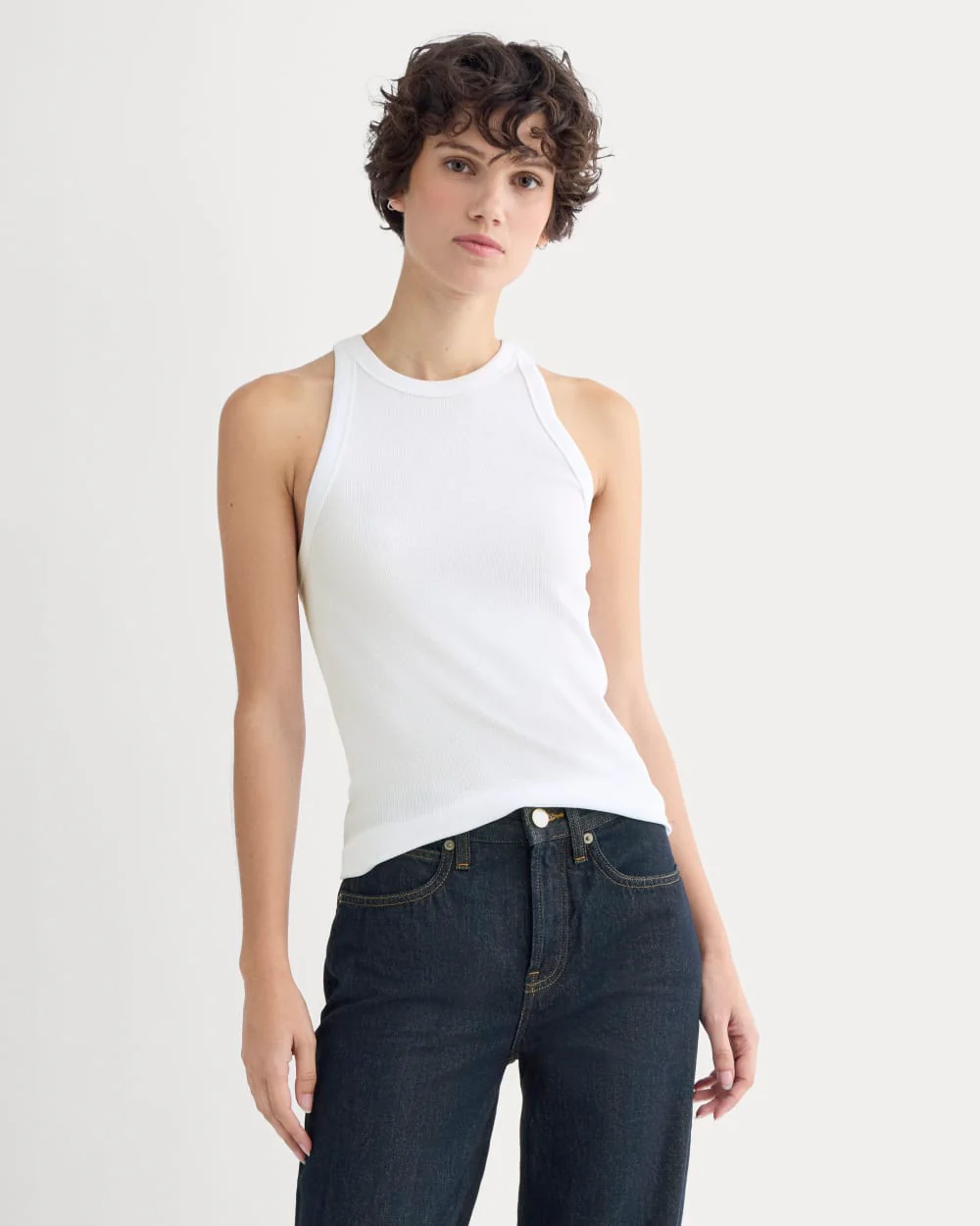 Luxe Rib Racerback Tank | White