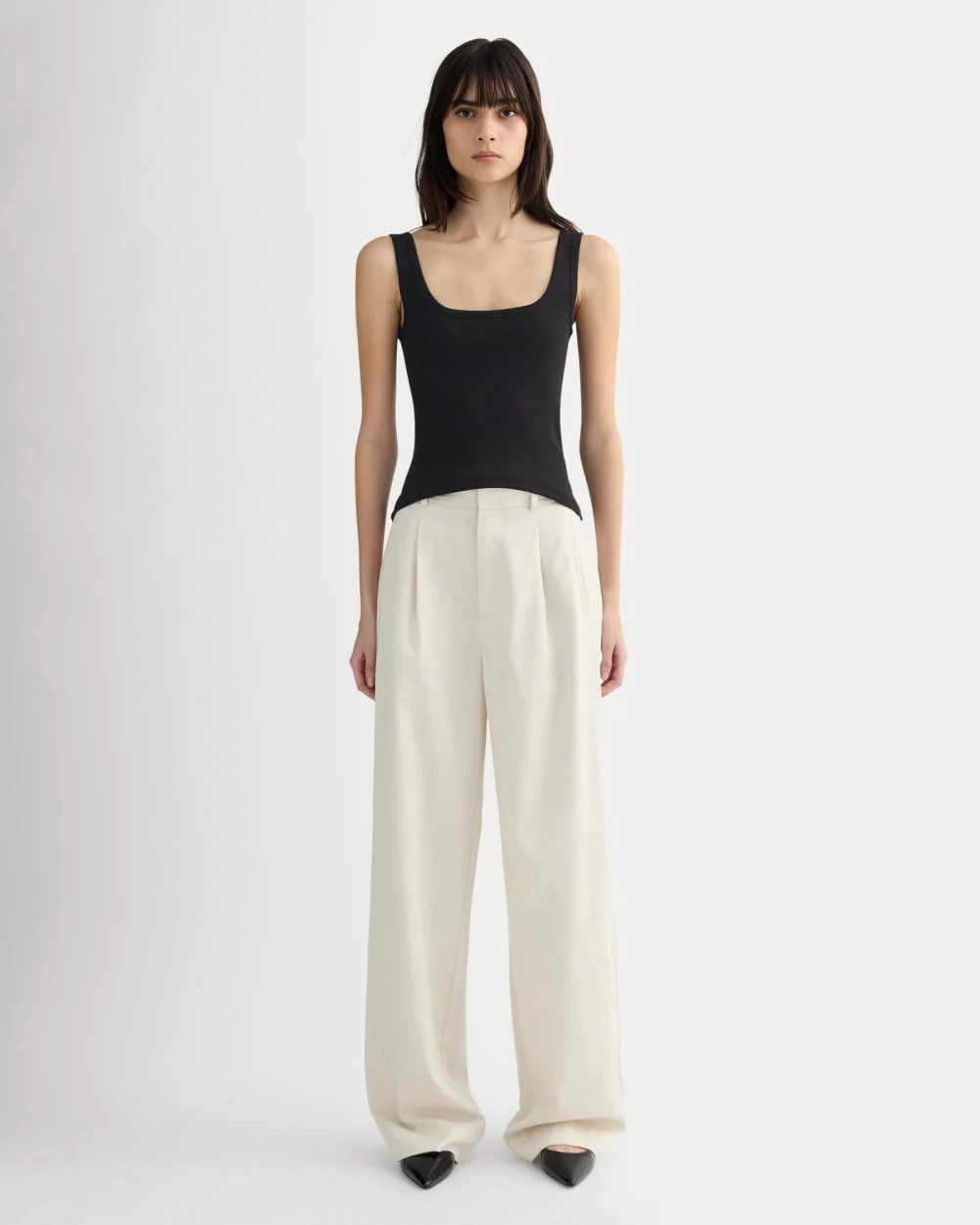 The Luxe Rib Square-Neck Tank | Black - Image 3