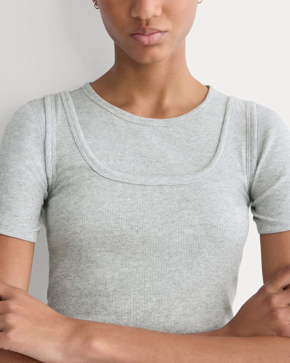 The Luxe Rib Square-Neck Tank | Classic Heather Grey - Image 6