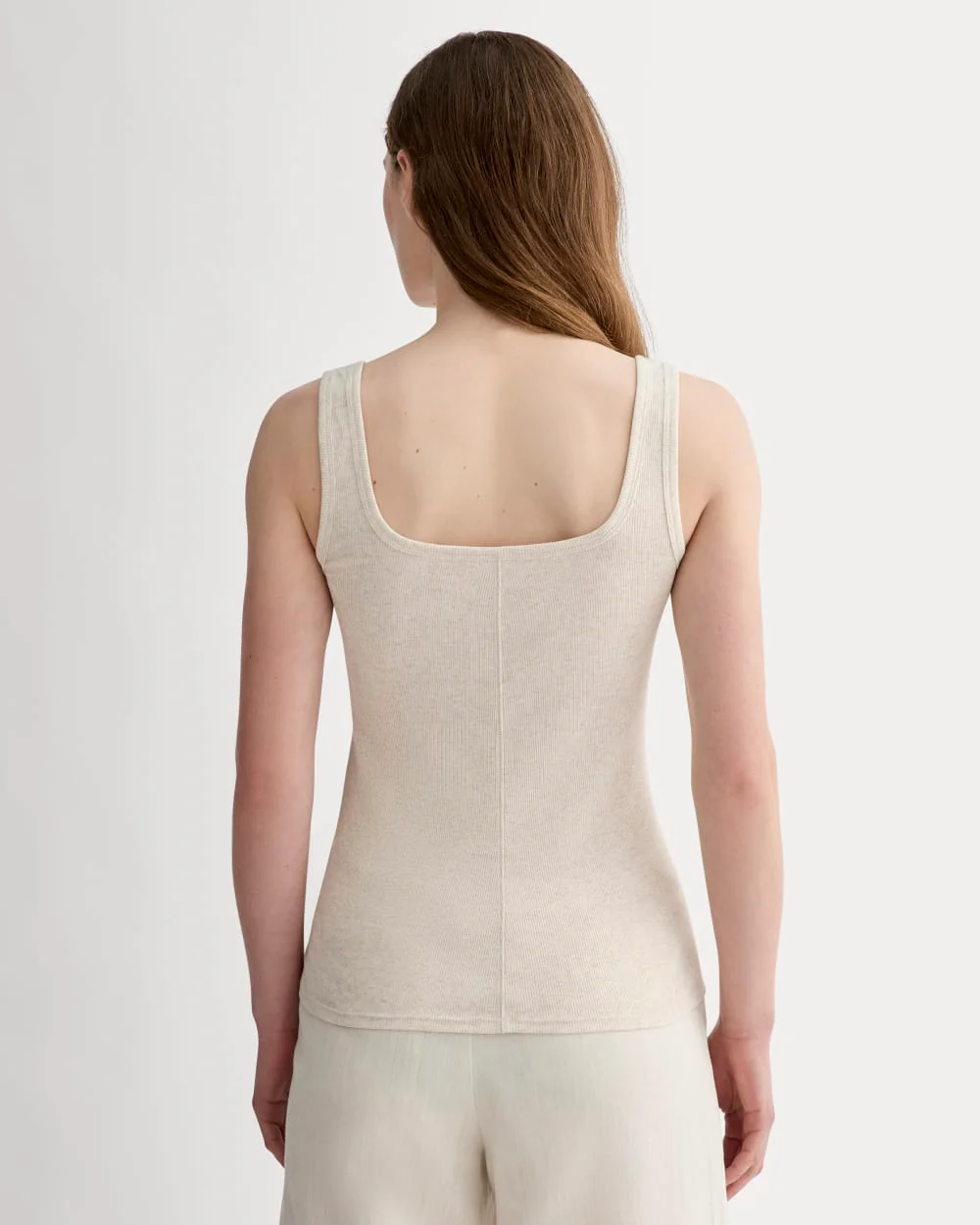 The Luxe Rib Square-Neck Tank | Heathered Oat - Image 4