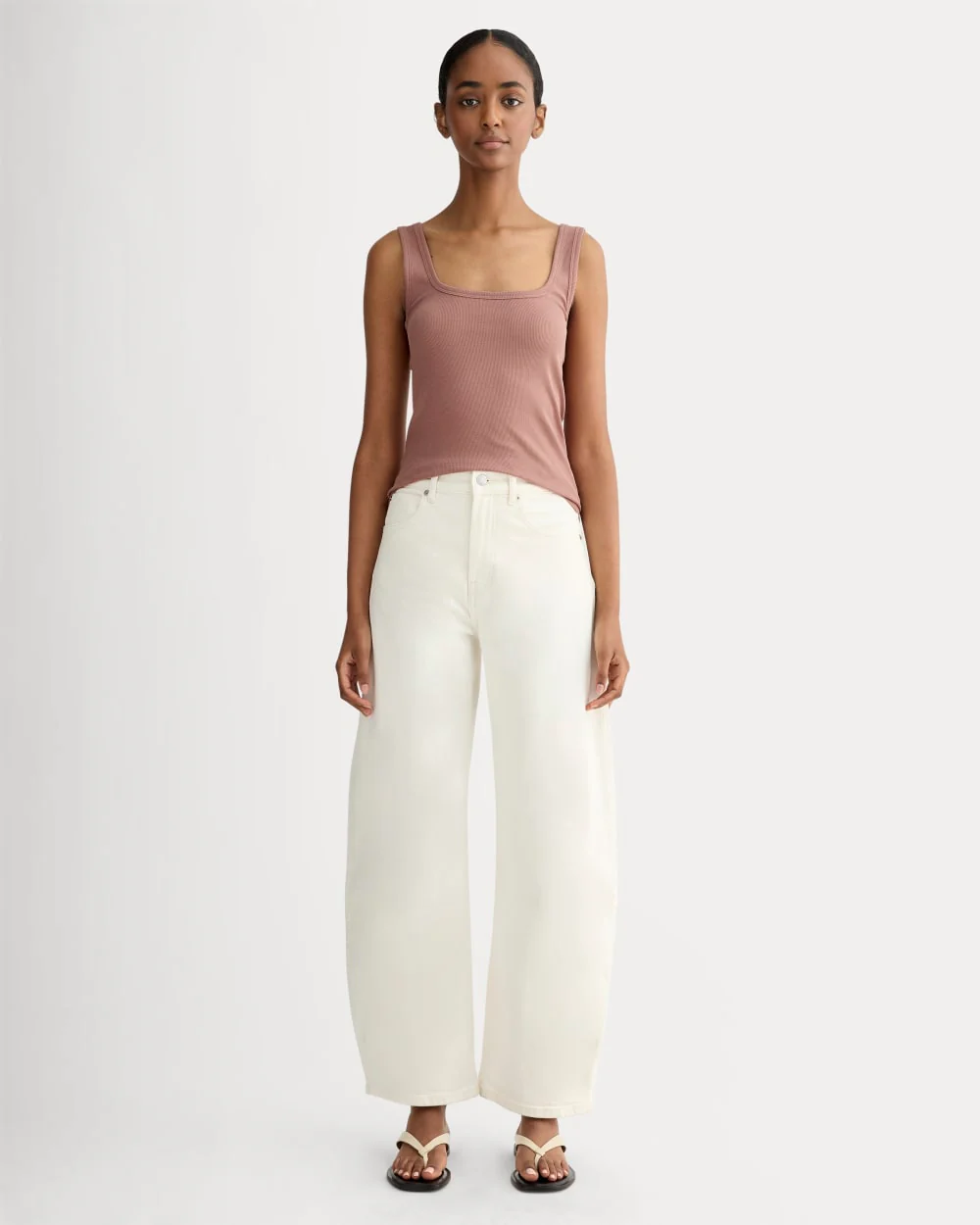 The Luxe Rib Square-Neck Tank | Rose Dusk - Image 3