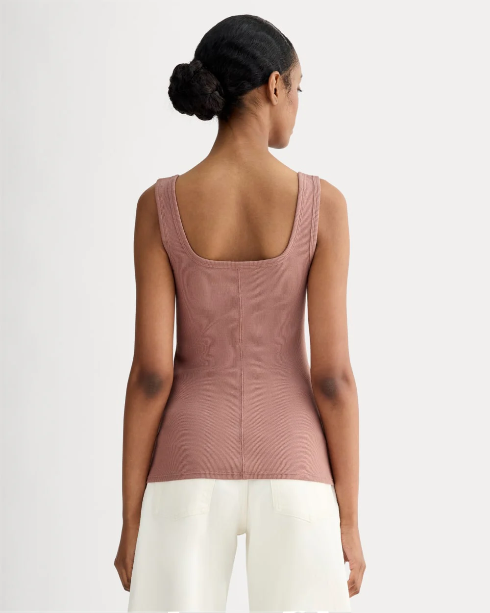 The Luxe Rib Square-Neck Tank | Rose Dusk - Image 4