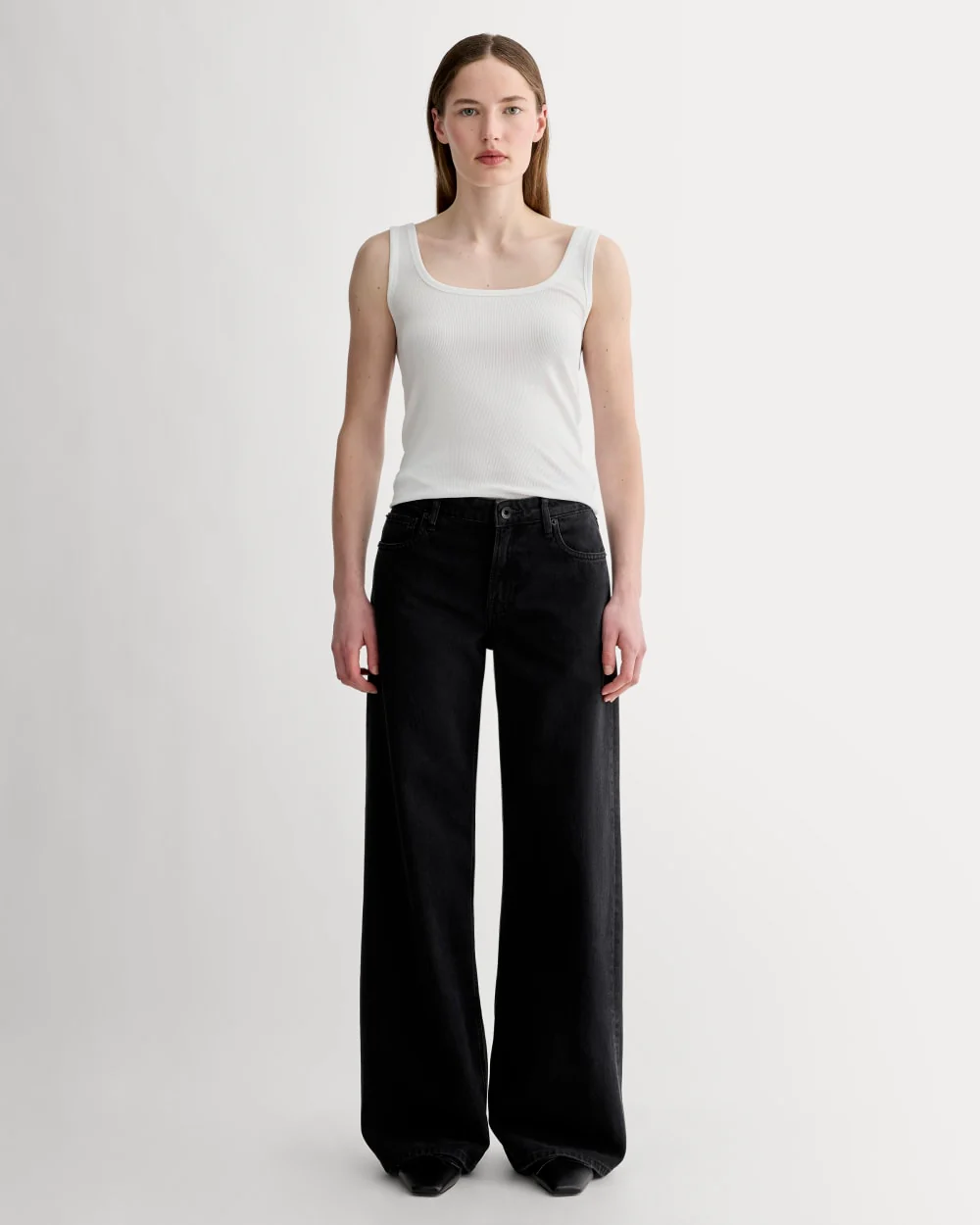The Luxe Rib Square-Neck Tank | White - Image 3