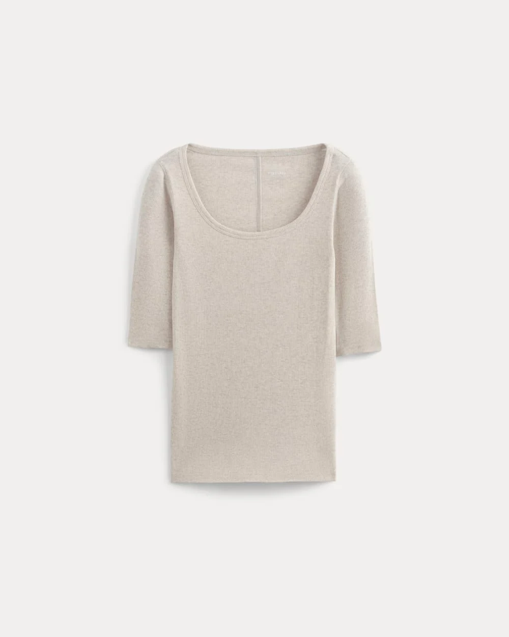The Luxe Rib Scoop-Neck Tee | Heathered Oat - Image 2