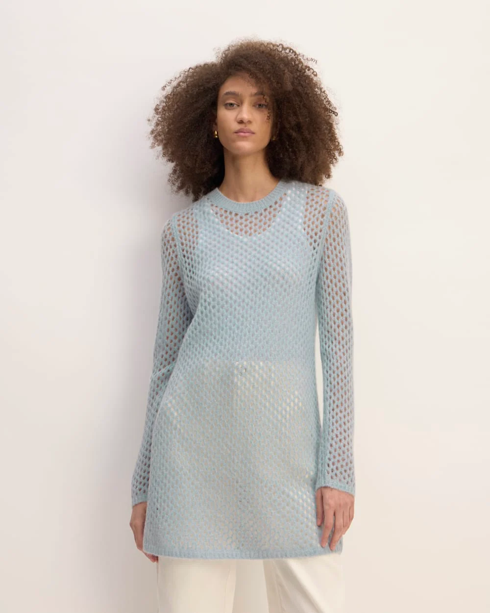 The Everlane x Marques' Almeida Alpaca Mesh Tunic | Mist - Image 3