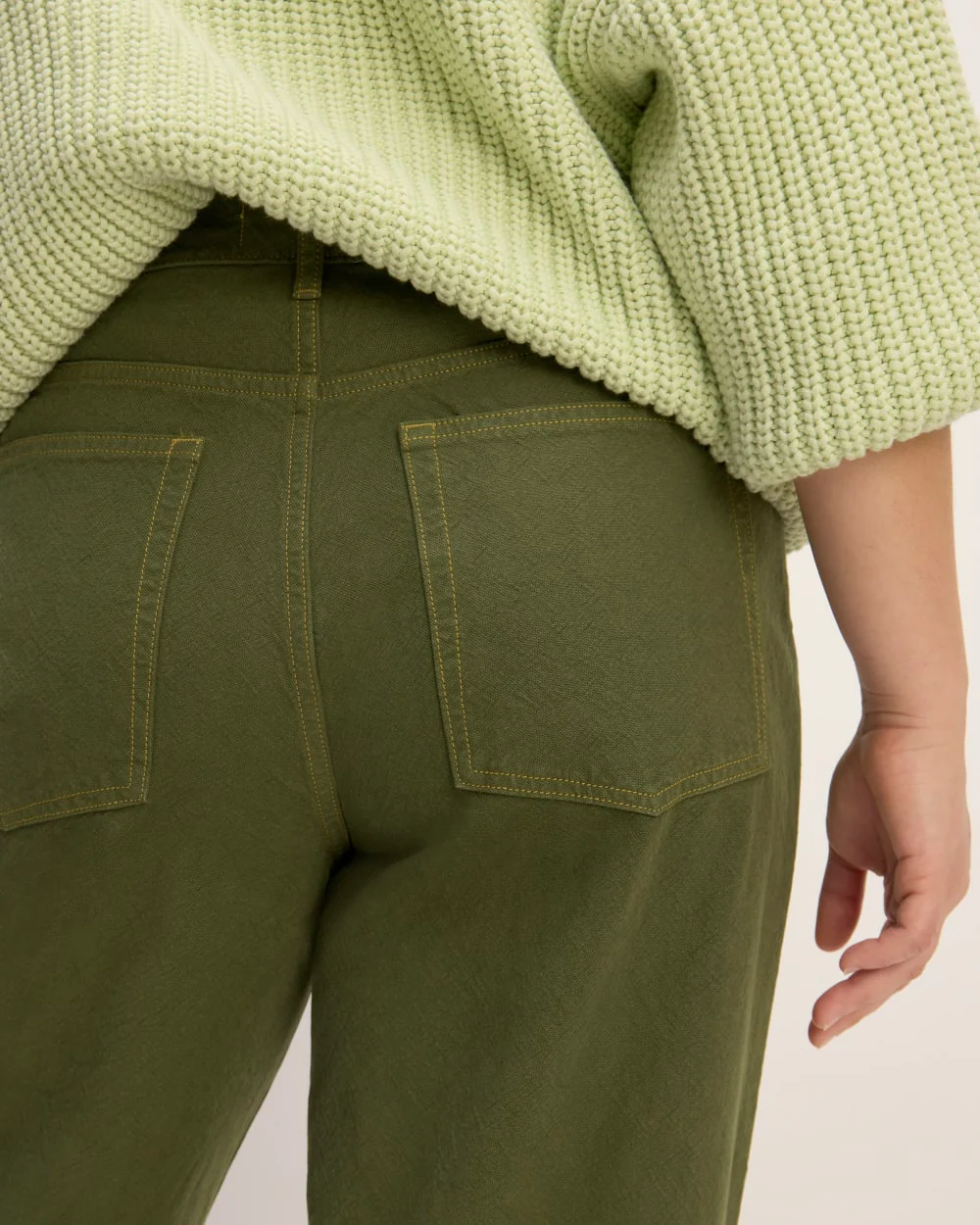The Everlane x Marques' Almeida Canvas Oversized Barrel Pant | Deep Moss Green - Image 5