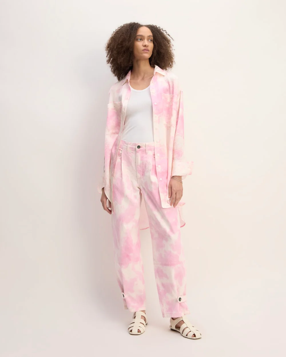 The Everlane x Marques' Almeida Canvas Oversized Barrel Pant | Pink Tie-Dye - Image 3