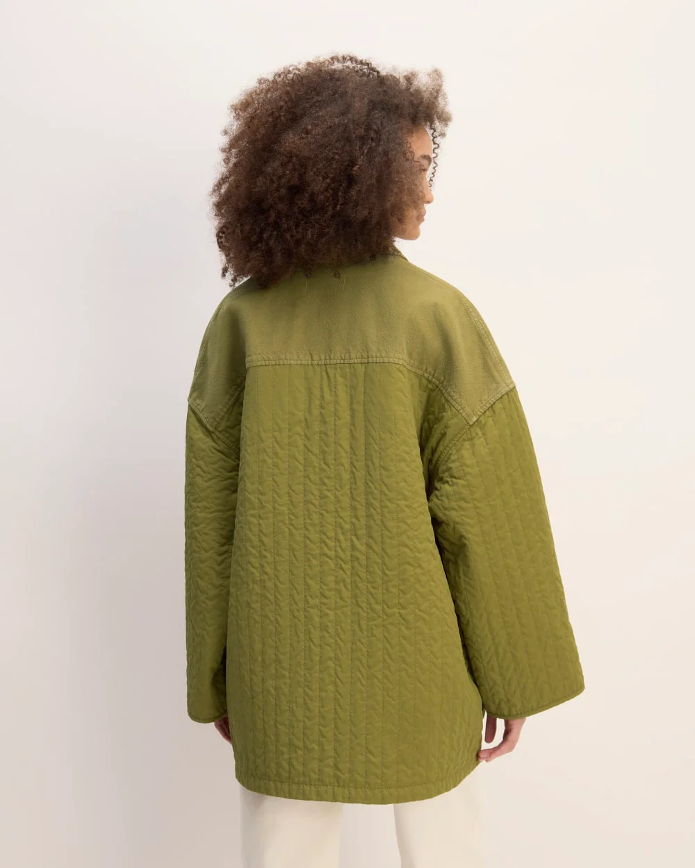The Everlane x Marques' Almeida Canvas Patchwork Jacket | Moss Green - Image 6