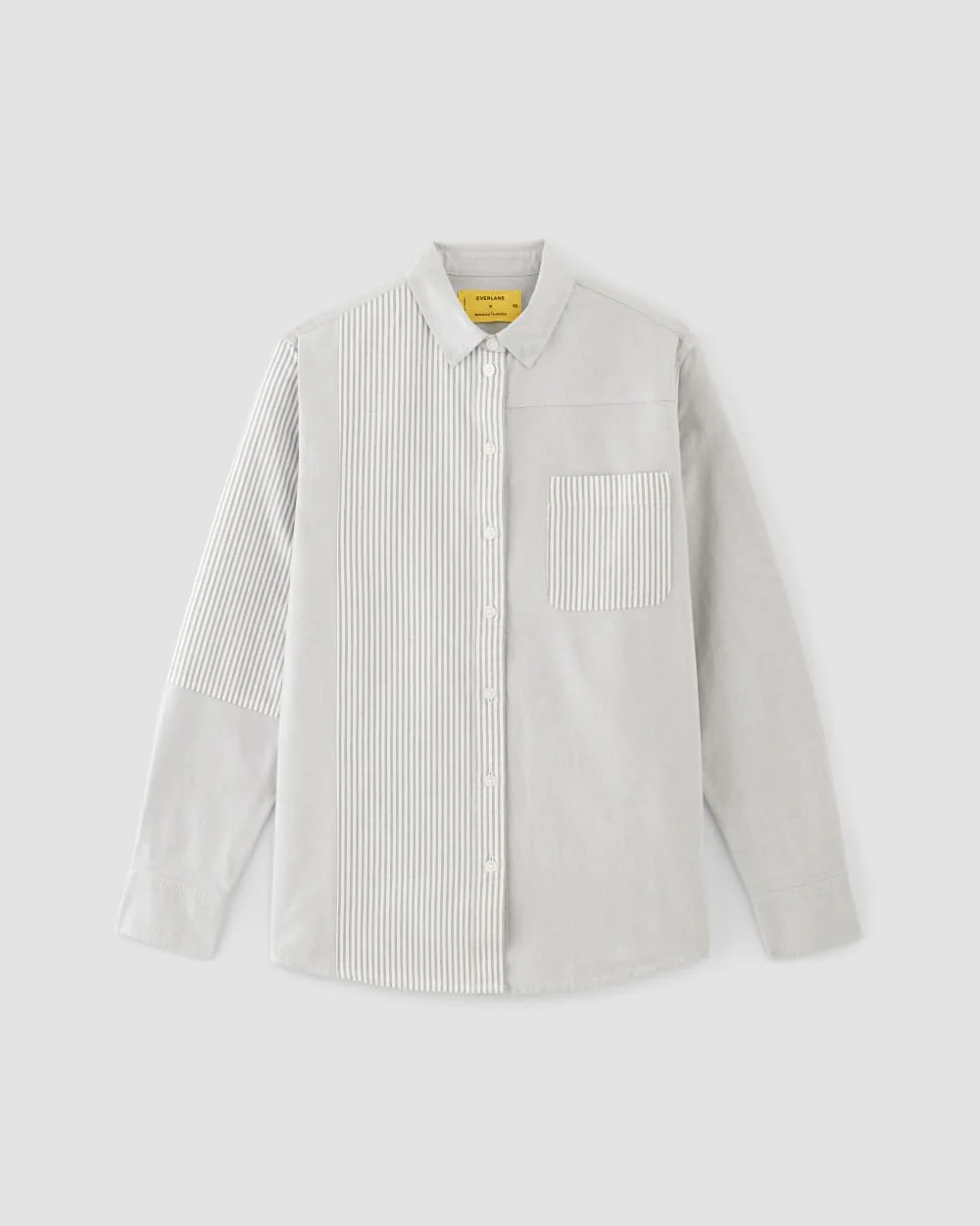 The Everlane x Marques' Almeida Patchwork Relaxed Shirt | Grey Stripe Patchwork - Image 2