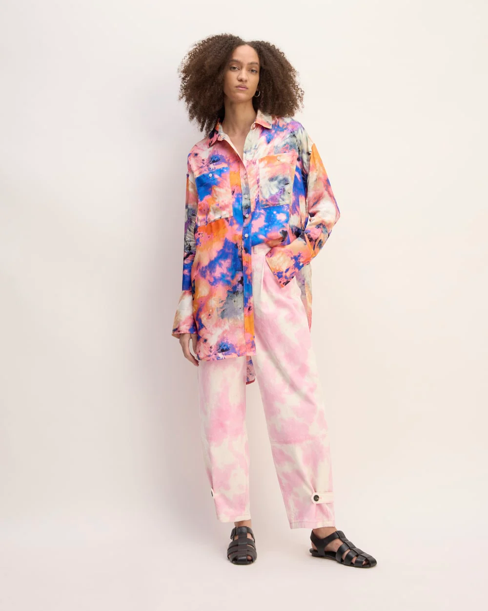 The Everlane x Marques' Almeida Satin Tie-Dye Shirt | Multi Tie-Dye - Image 3