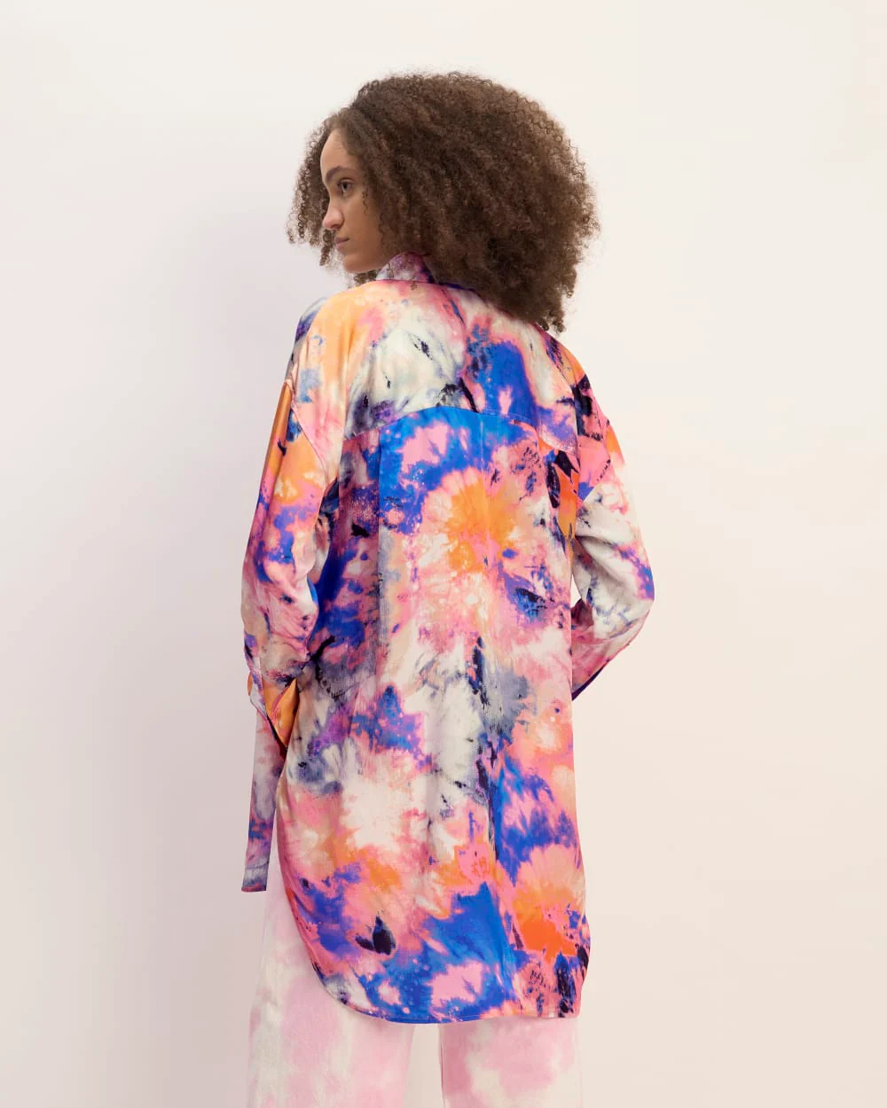 The Everlane x Marques' Almeida Satin Tie-Dye Shirt | Multi Tie-Dye - Image 6