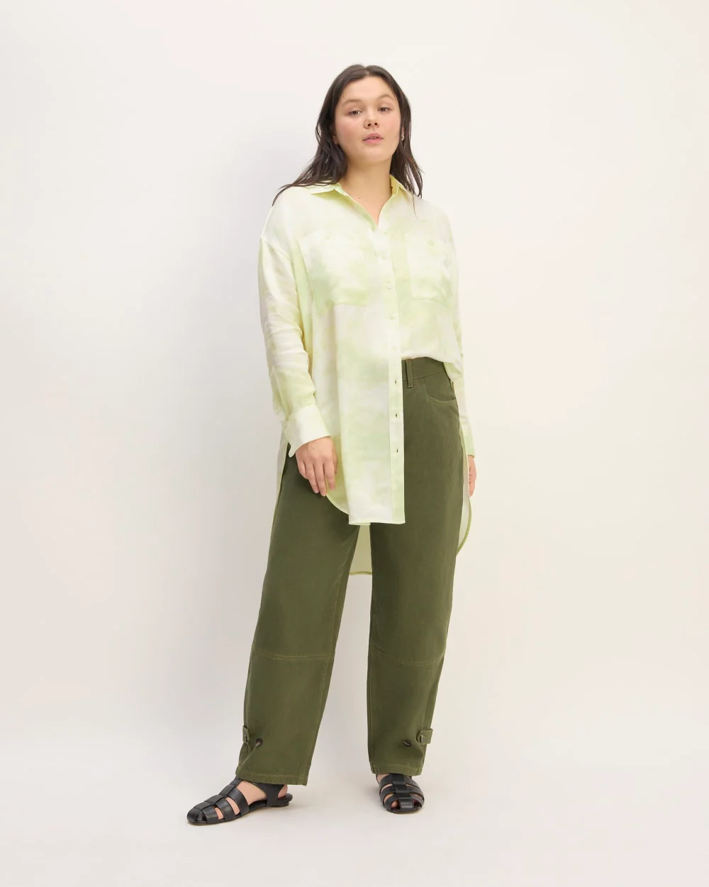 The Everlane x Marques' Almeida Satin Tie-Dye Shirt | Seafoam Tie-Dye - Image 3