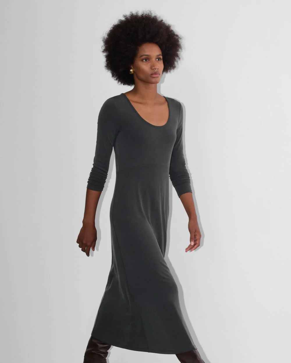 The Maddie Dress in Butterknit | Black - Image 4