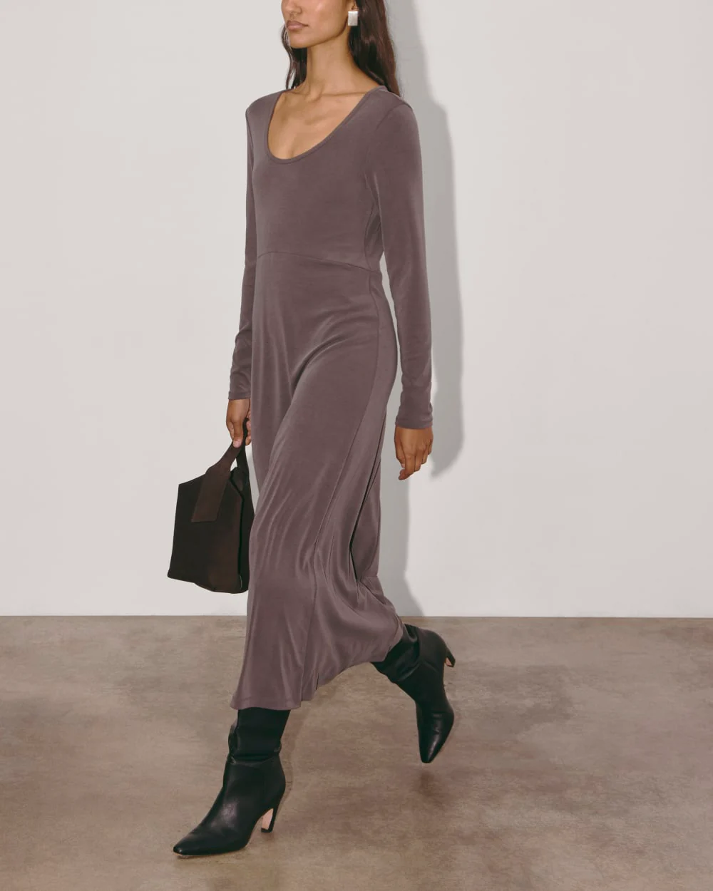 The Maddie Dress in Butterknit | Espresso - Image 4