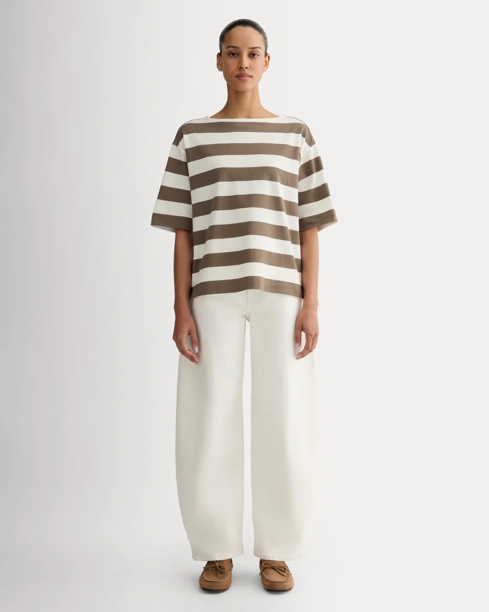 The Mariner Oversized Tee | Deep Taupe / Bone - Image 3
