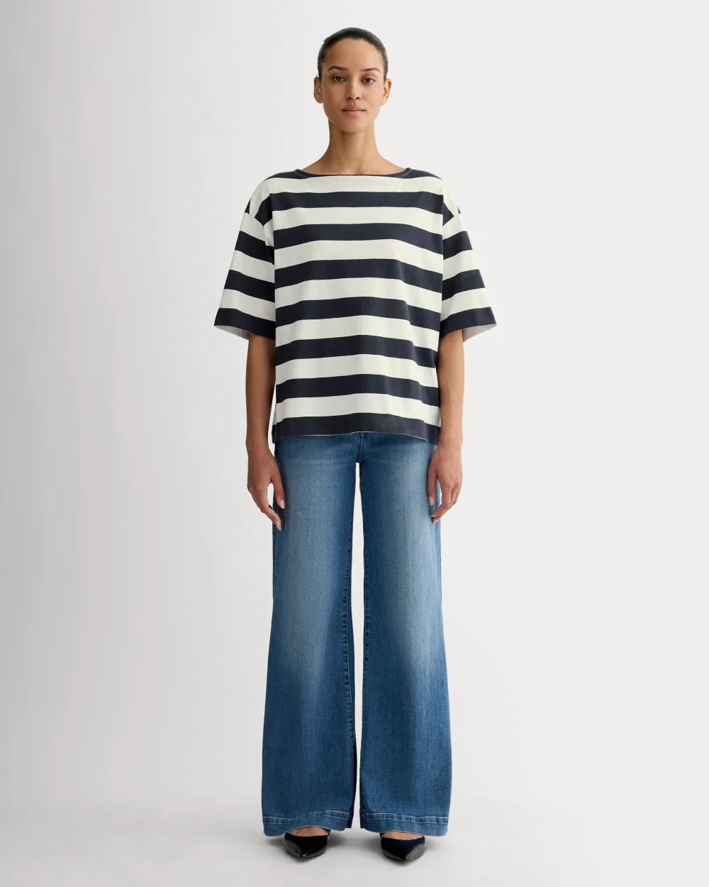 The Mariner Oversized Tee | Navy / Bone - Image 3