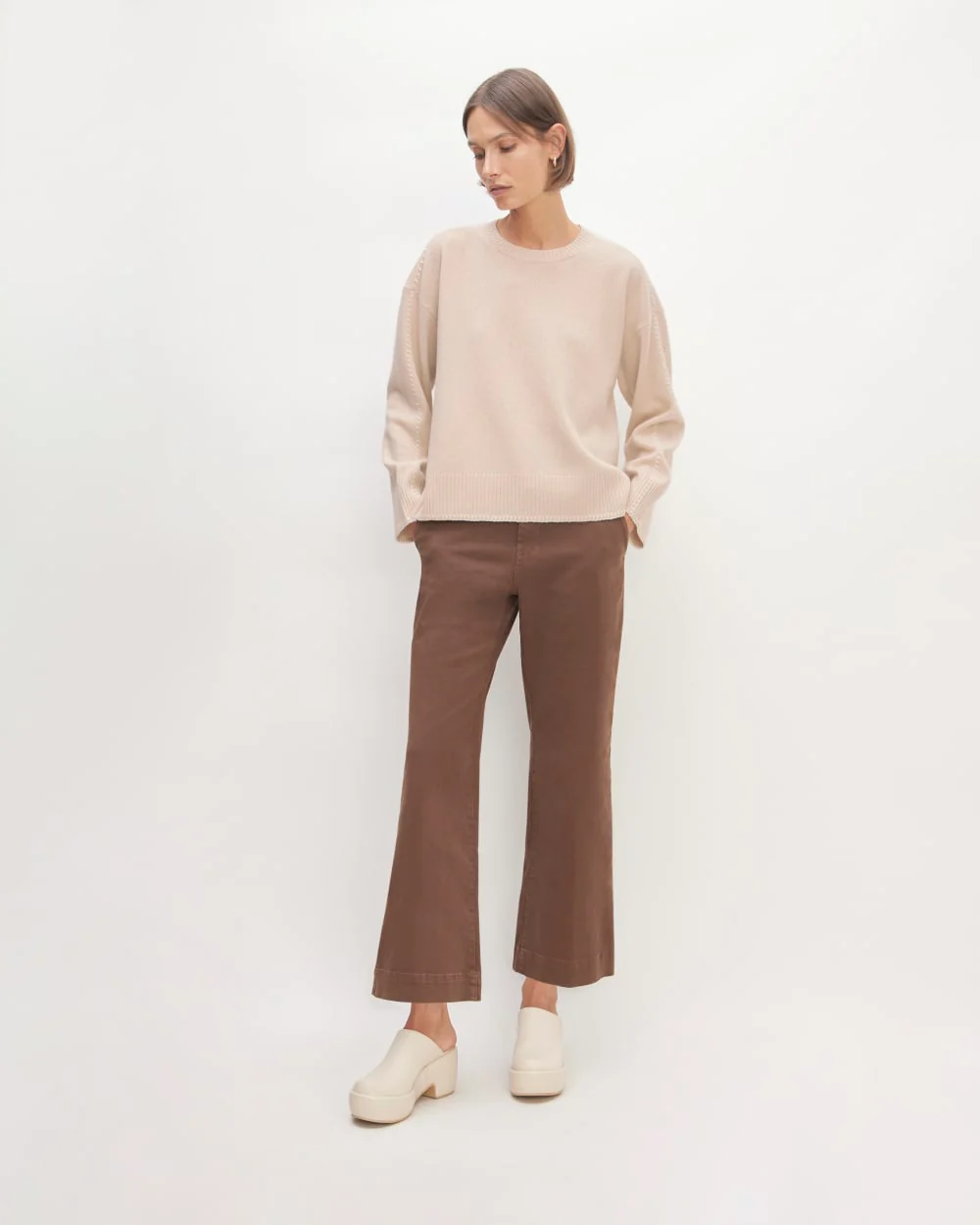 The Good Merino Wool Crewneck Sweater | Buttermilk / White - Image 3