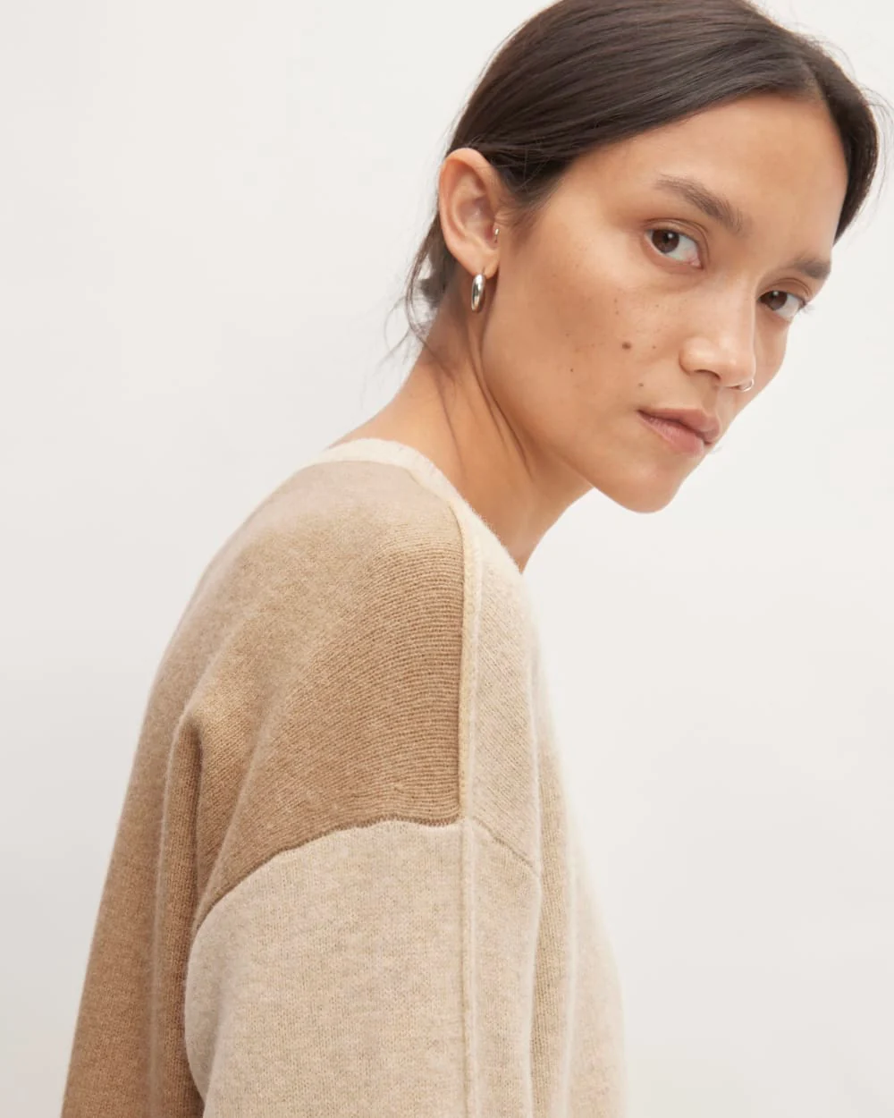 The Good Merino Wool Crewneck Sweater | Light Camel / Dark Oat - Image 4