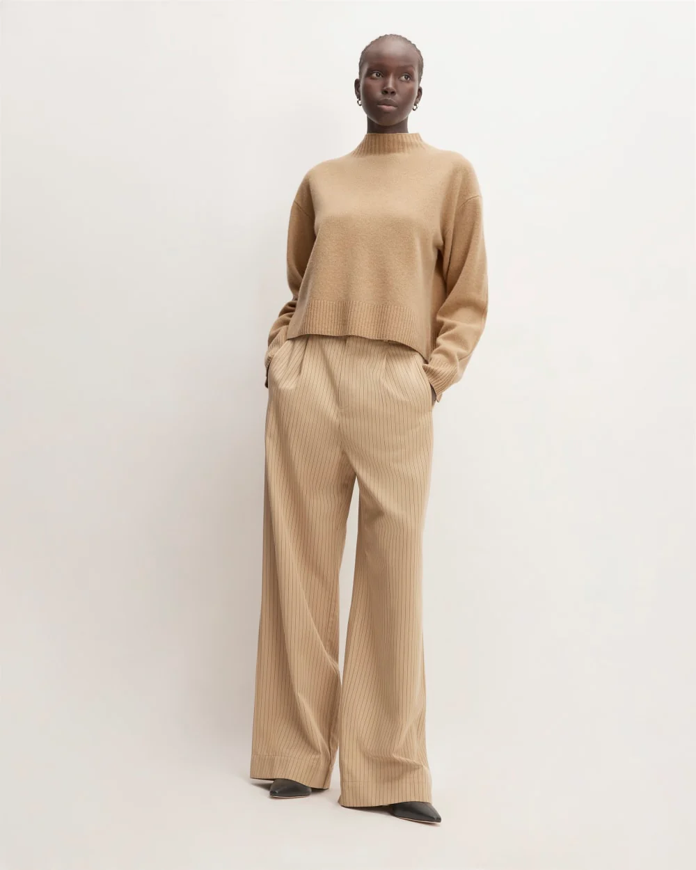 The Good Merino Wool Mockneck Sweater | Light Camel - Image 3