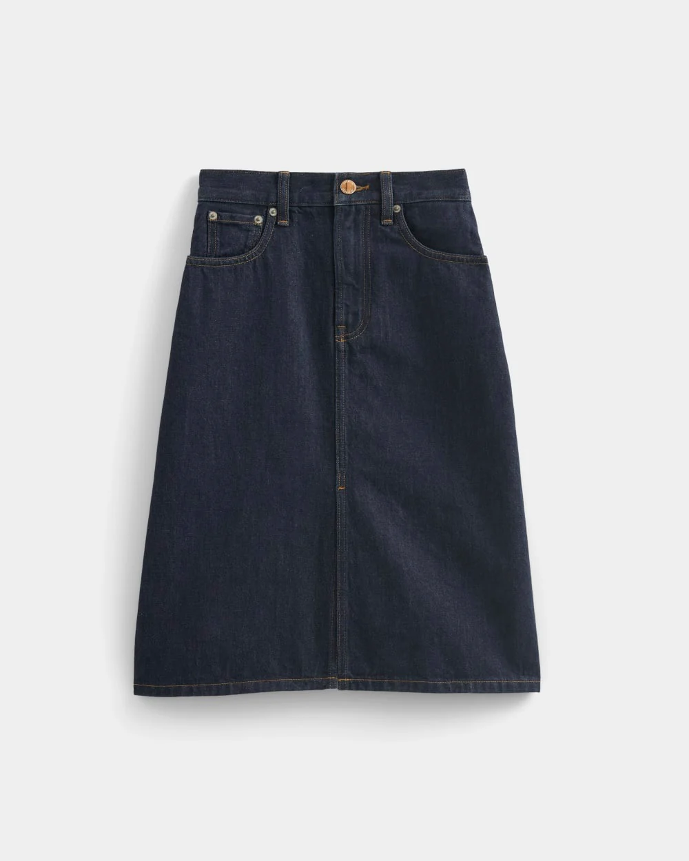 Mid-Rise Denim Midi Skirt | Tungsten Rinse - Image 2