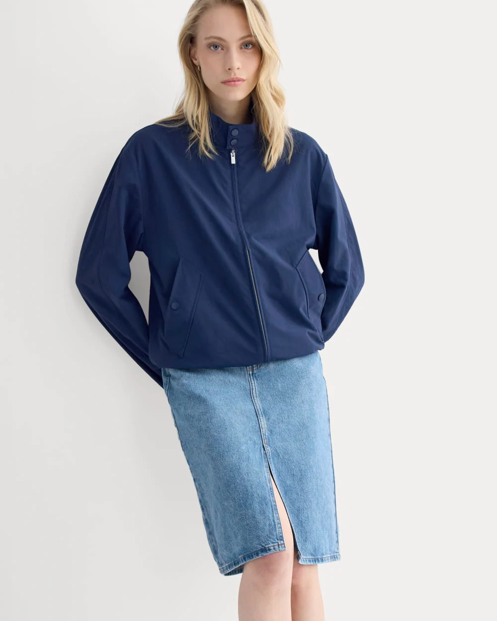 Mid-Rise Denim Midi Skirt | Vintage Mid Indigo