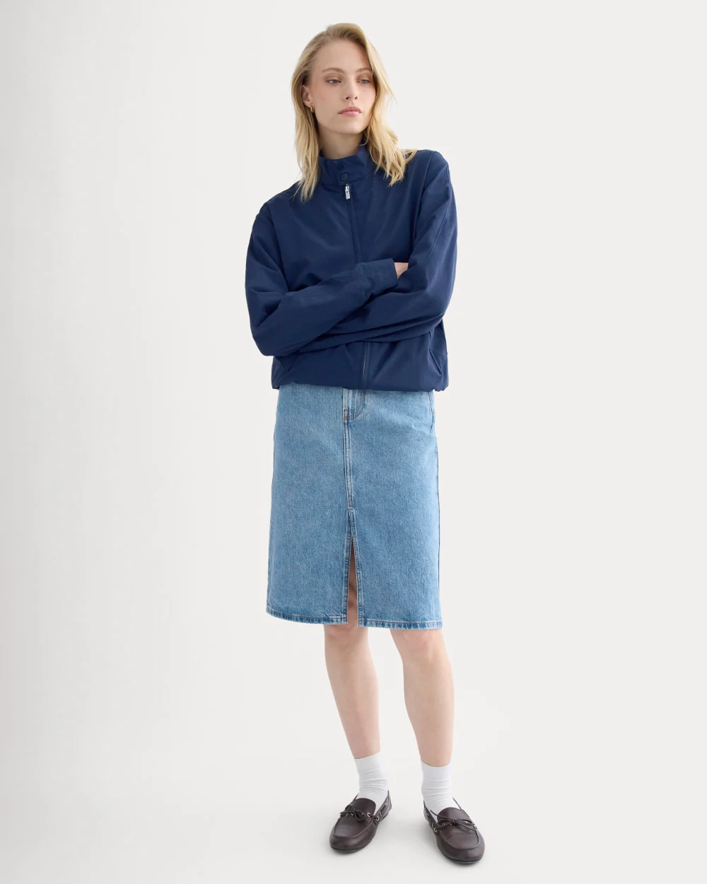 Mid-Rise Denim Midi Skirt | Vintage Mid Indigo - Image 3