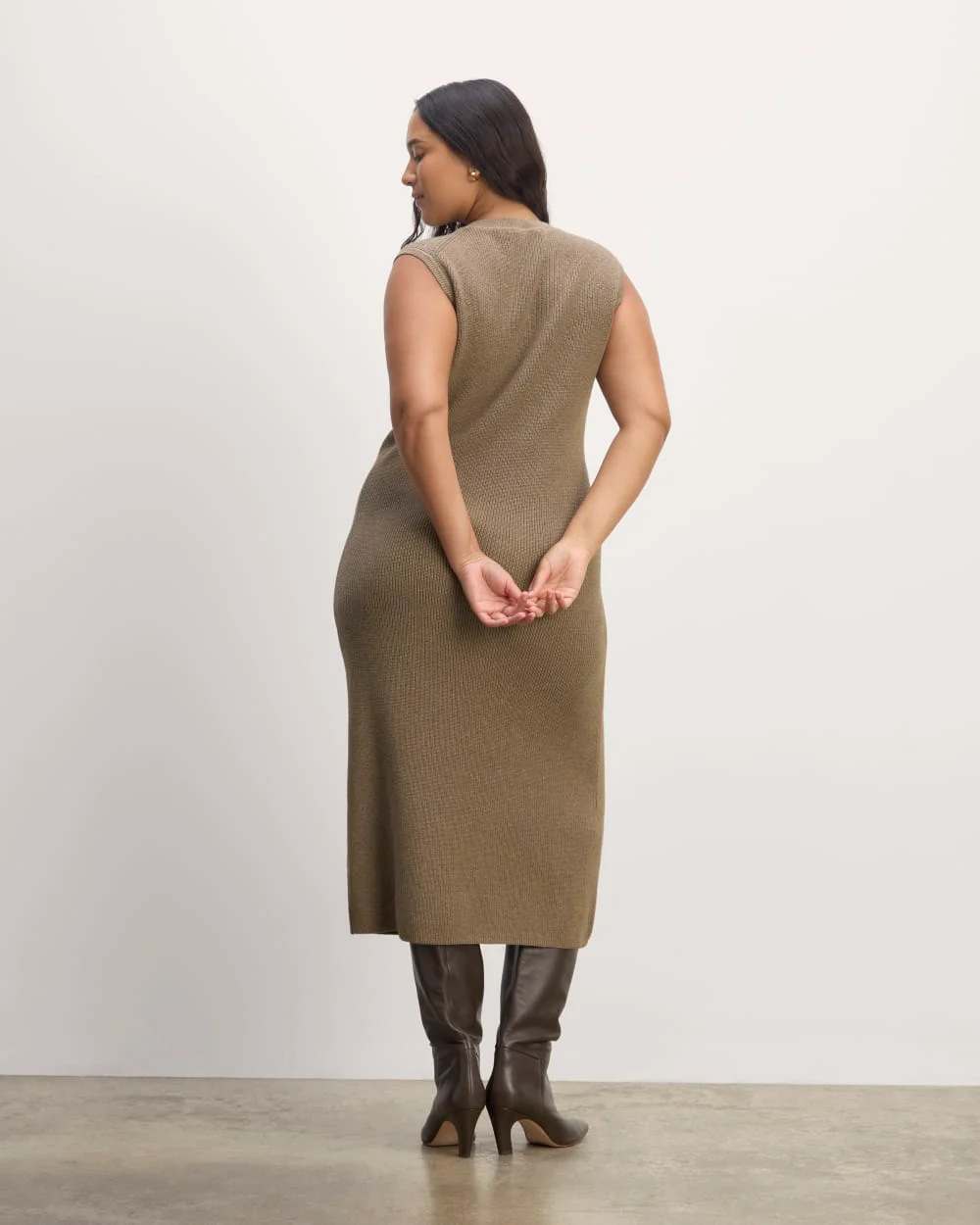 The Midi Dress in Everyday Cotton | Heather Taupe - Image 6