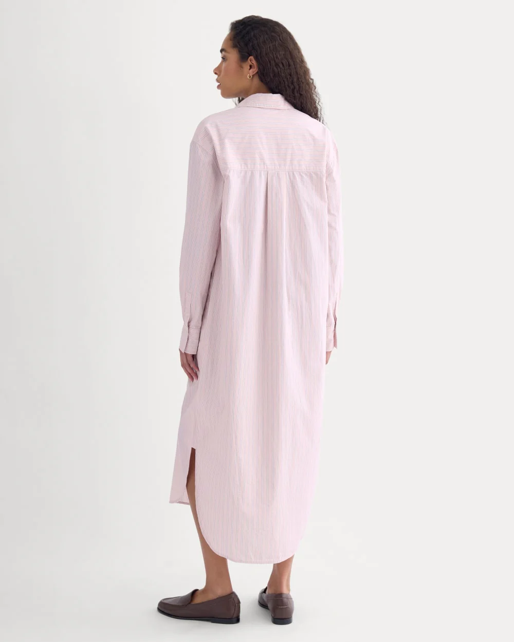 Midi Shirtdress in Ultrasoft Cotton | Burnished Lilac/Gardenia - Image 5