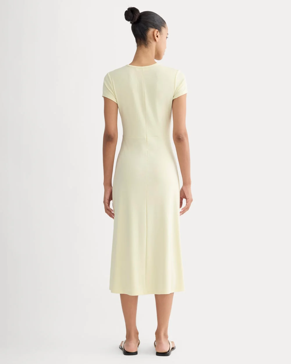 Midi Tee Dress in Butterknit | Light Yellow - Image 4