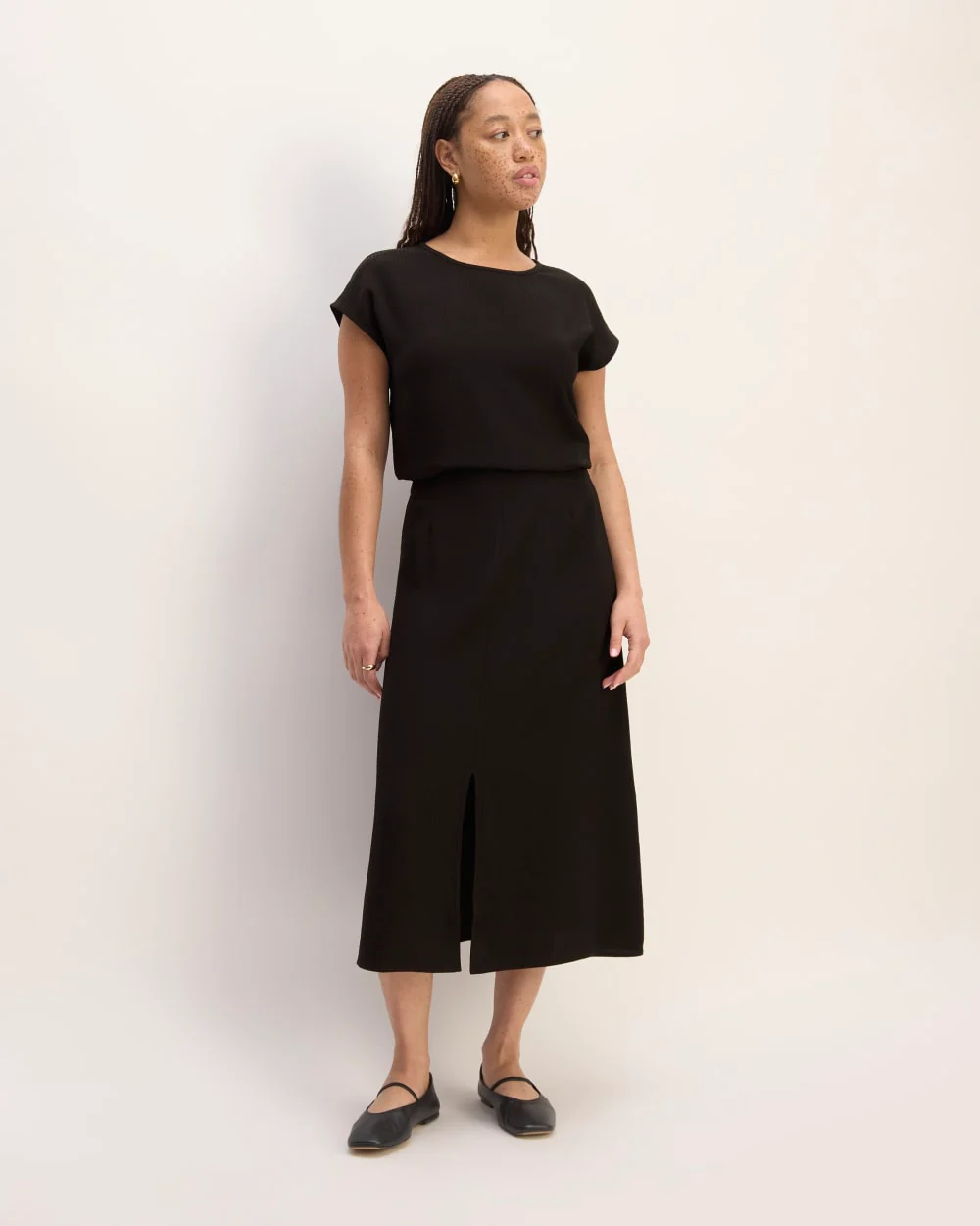 The Mini Jacquard Stripe Top | Black - Image 3