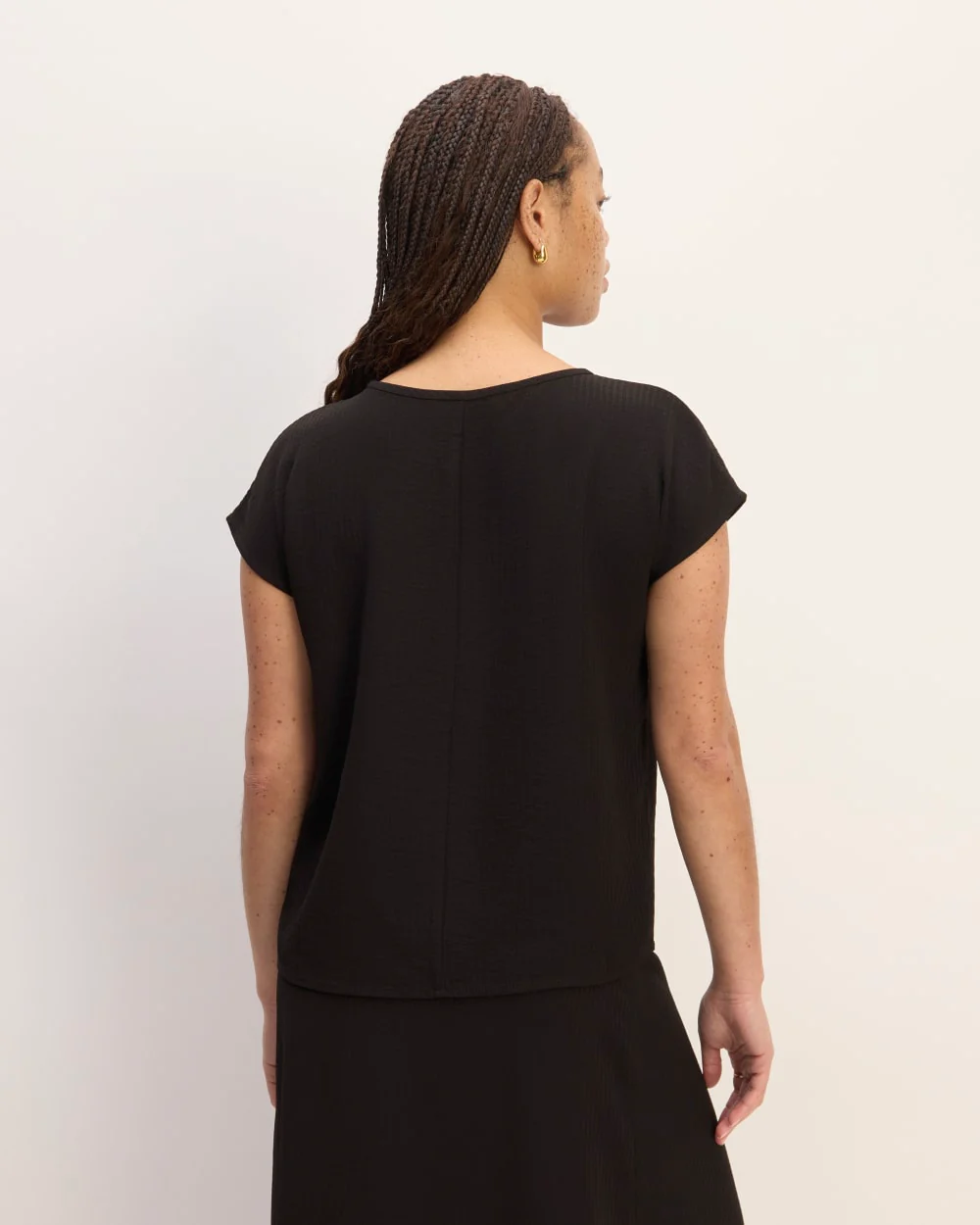 The Mini Jacquard Stripe Top | Black - Image 6