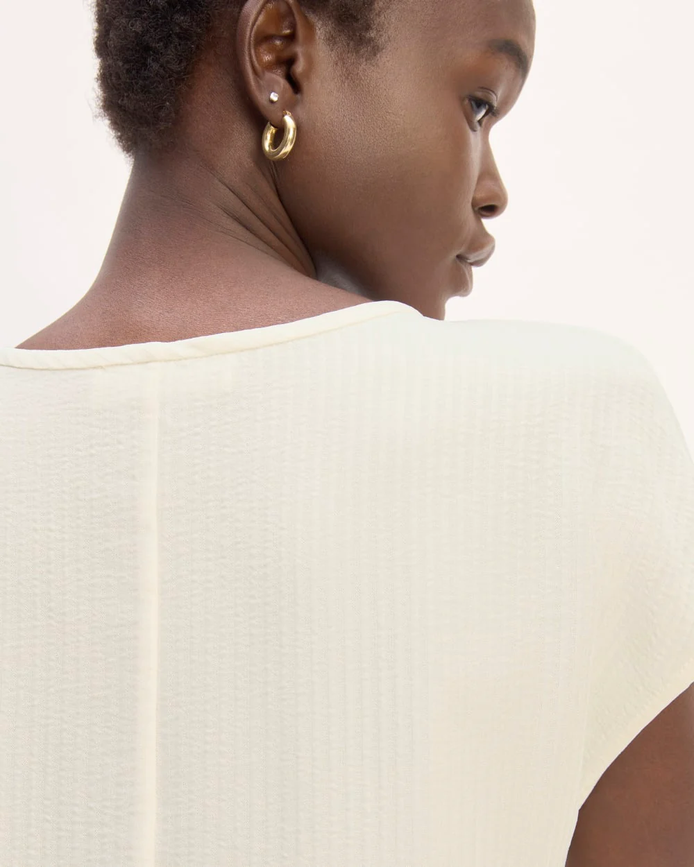 The Mini Jacquard Stripe Top | Bone - Image 5