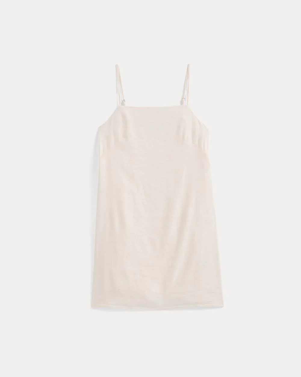 Mini Shift Dress in Stretch Linen | Bone - Image 2