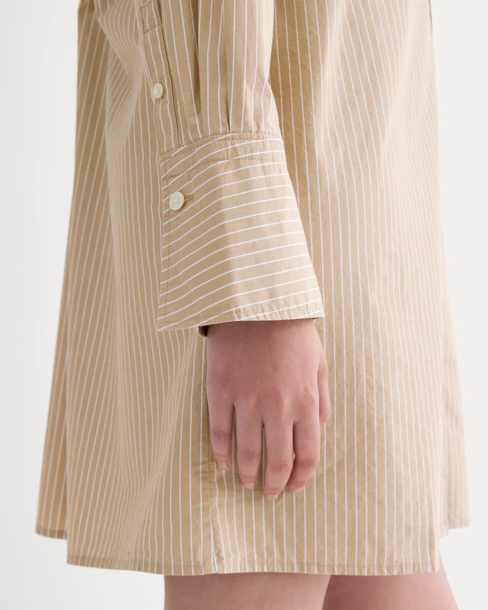 The Mini Shirtdress in Ultrasoft Cotton | Tiger's Eye / Optic White - Image 3