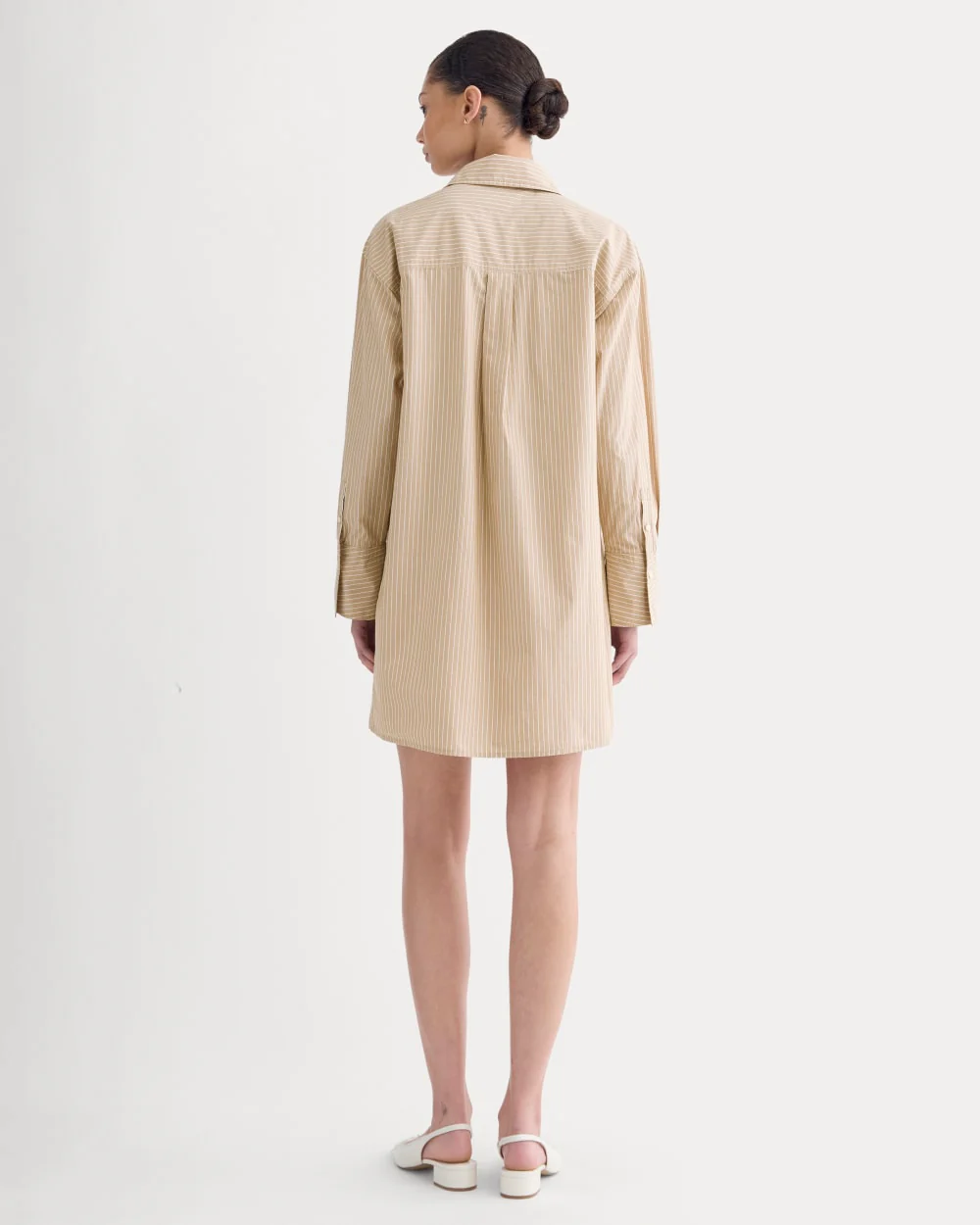The Mini Shirtdress in Ultrasoft Cotton | Tiger's Eye / Optic White - Image 4