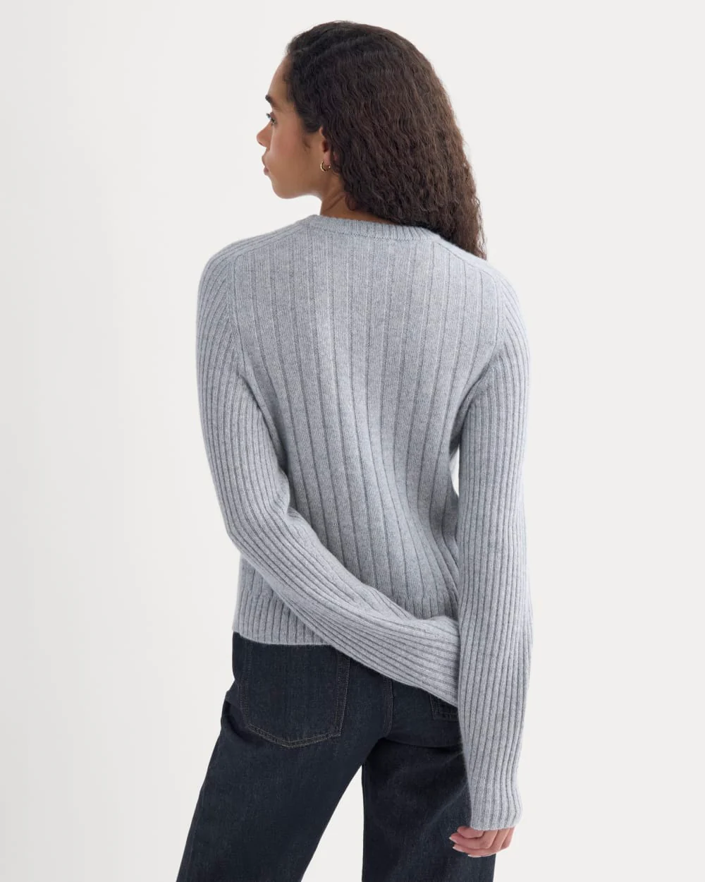 Mix Ribbed Crew in Cashmere | Light Heather Grey - Image 5