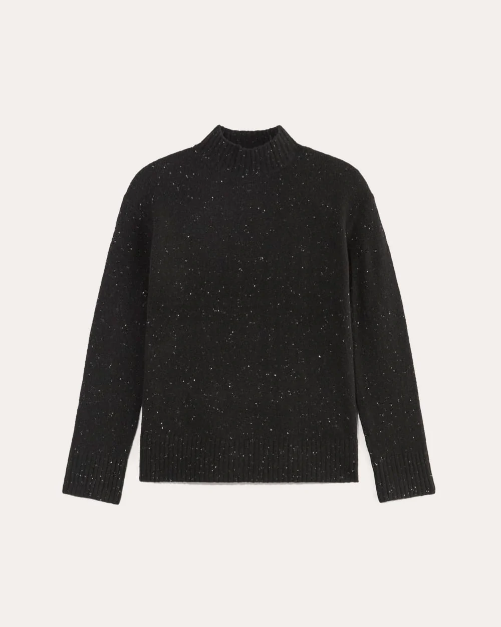 The Mockneck Sweater in Plush Cotton | Black Confetti - Image 2