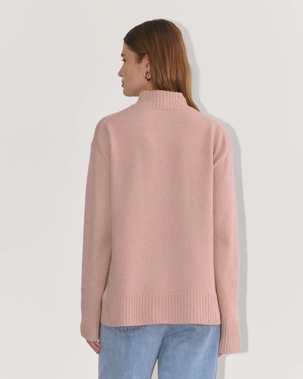 The Mockneck Sweater in Plush Cotton | Dusty Rose - Image 5