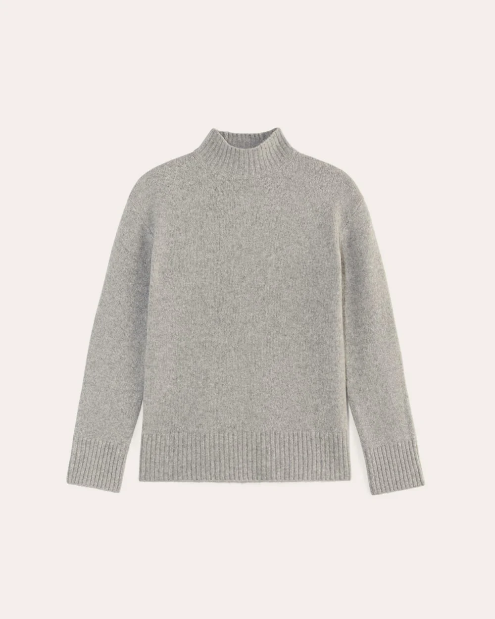 The Mockneck Sweater in Plush Cotton | Heathered Grey - Image 2