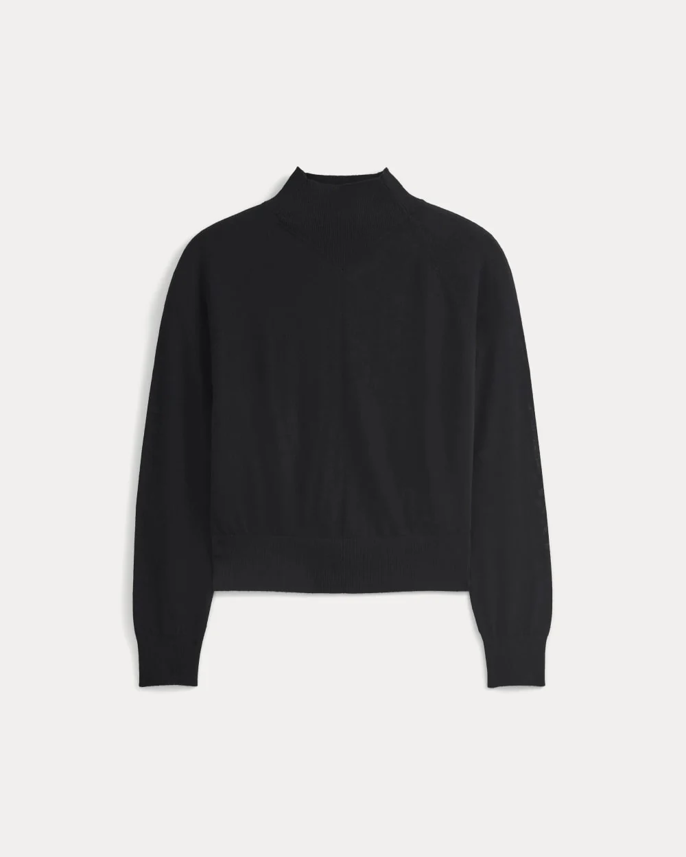 Mockneck Sweater In Ultrafine Merino | Black - Image 2