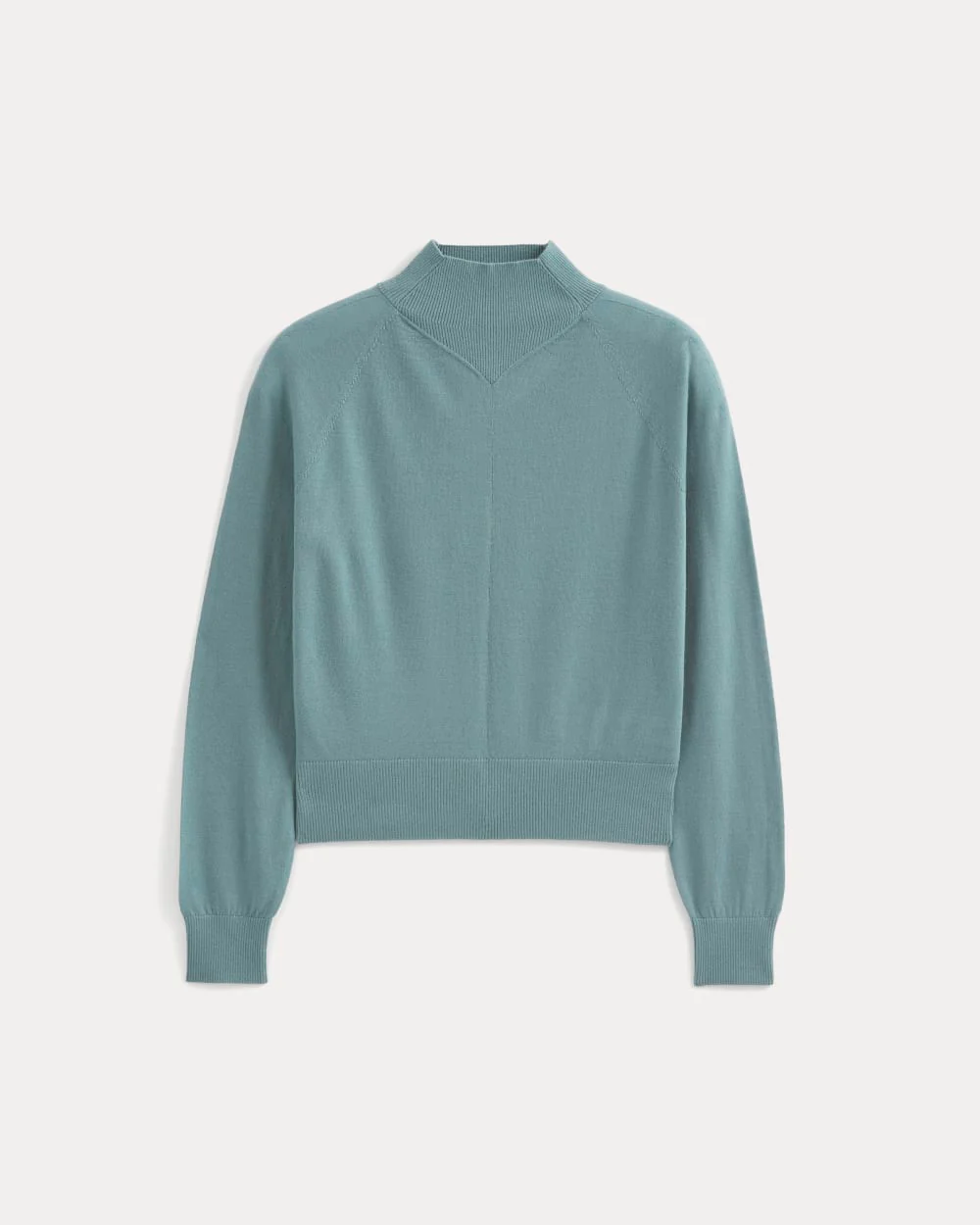 Mockneck Sweater In Ultrafine Merino | Gray Mist - Image 2
