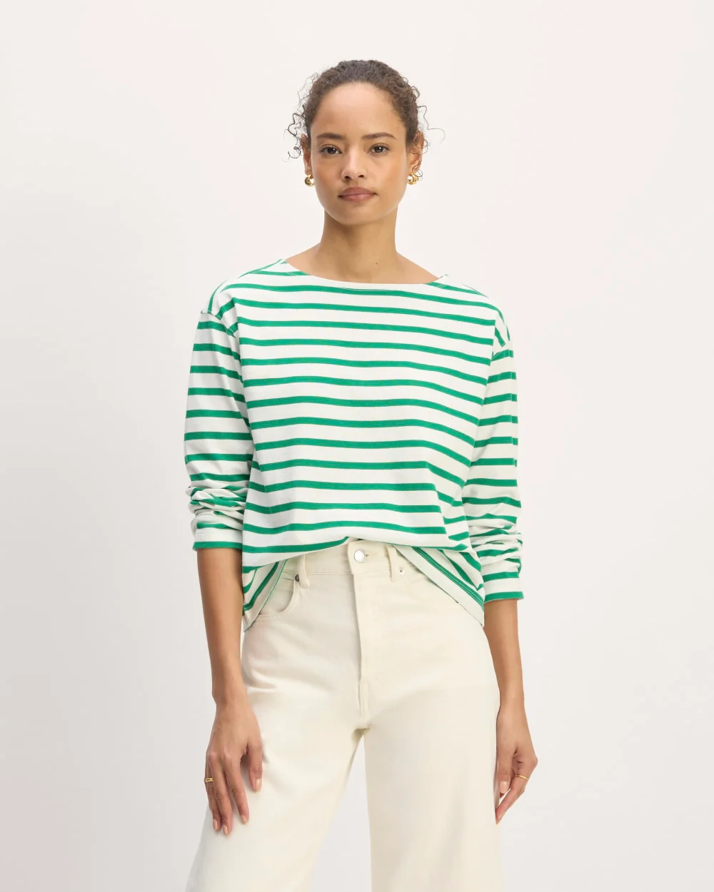 The Mariner Tee | Bone / Grass Green