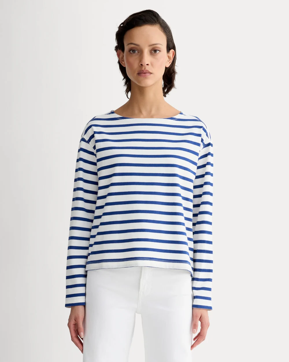The Mariner Tee | Bone / Mazarine Blue