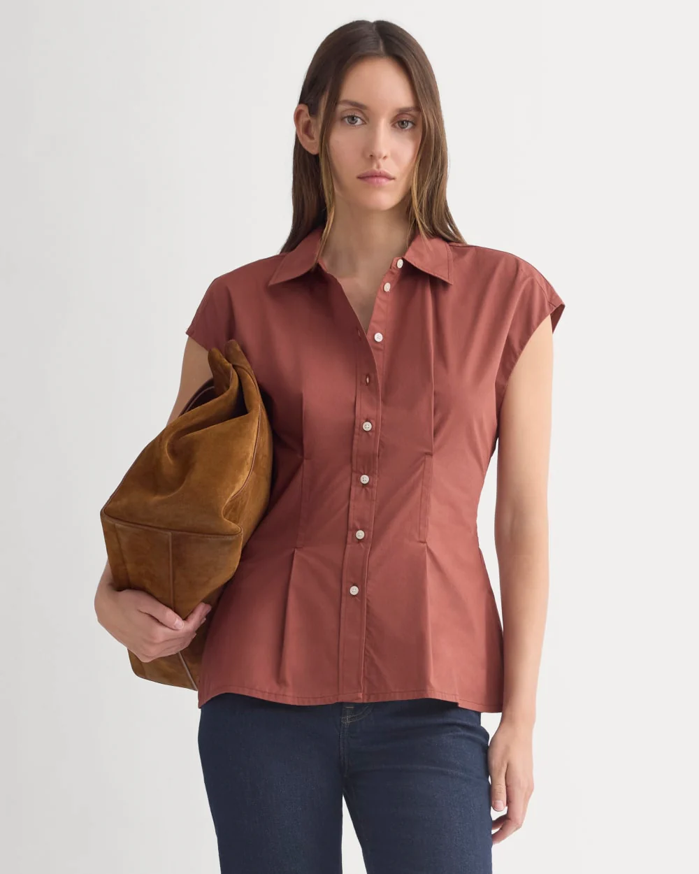 Muscle Shirt in Lightweight Cotton | Henna Red