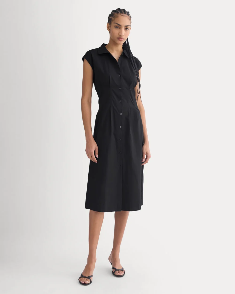 Muscle Shirtdress in Lightweight Cotton | Black
