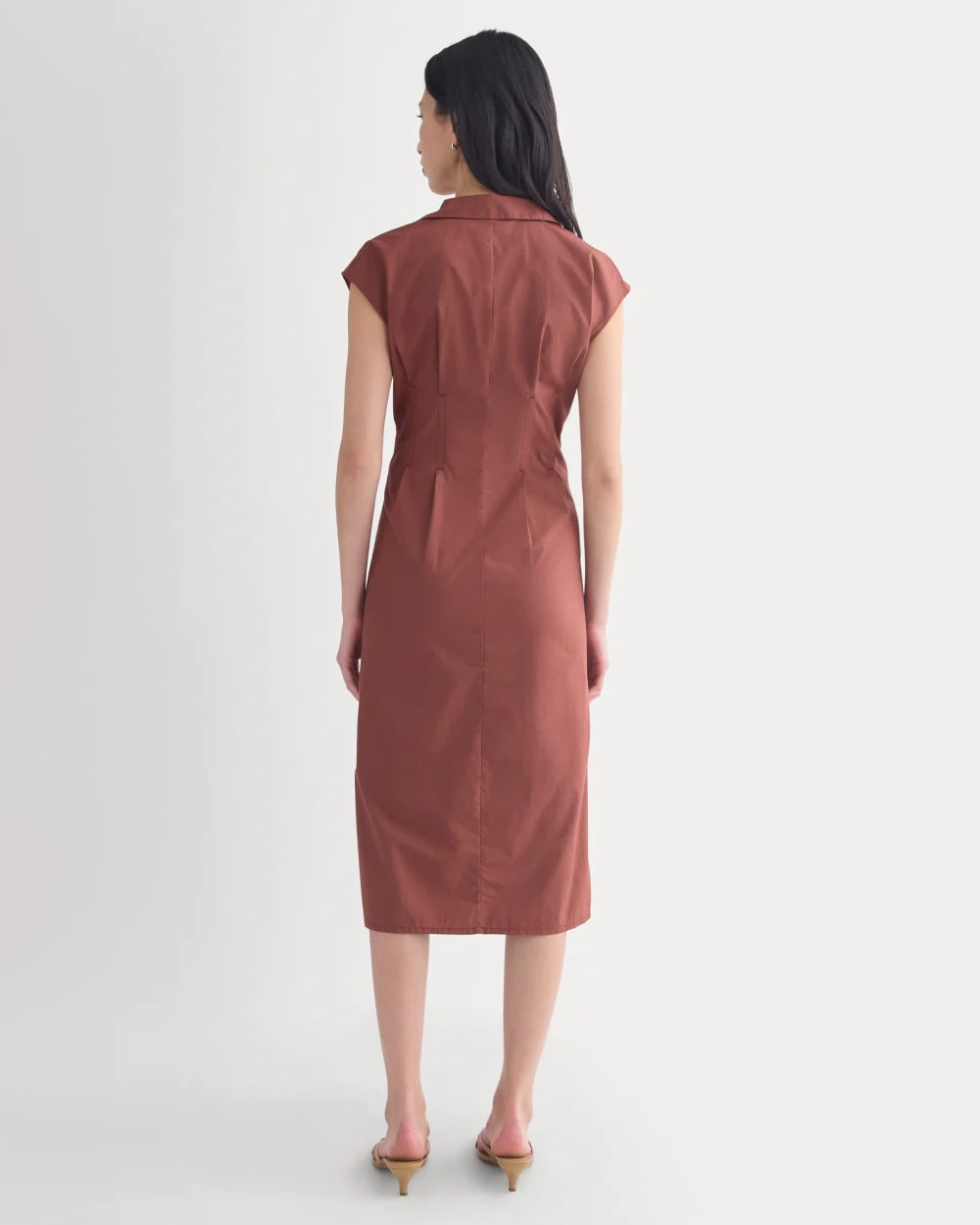 Muscle Shirtdress in Lightweight Cotton | Henna Red - Image 4