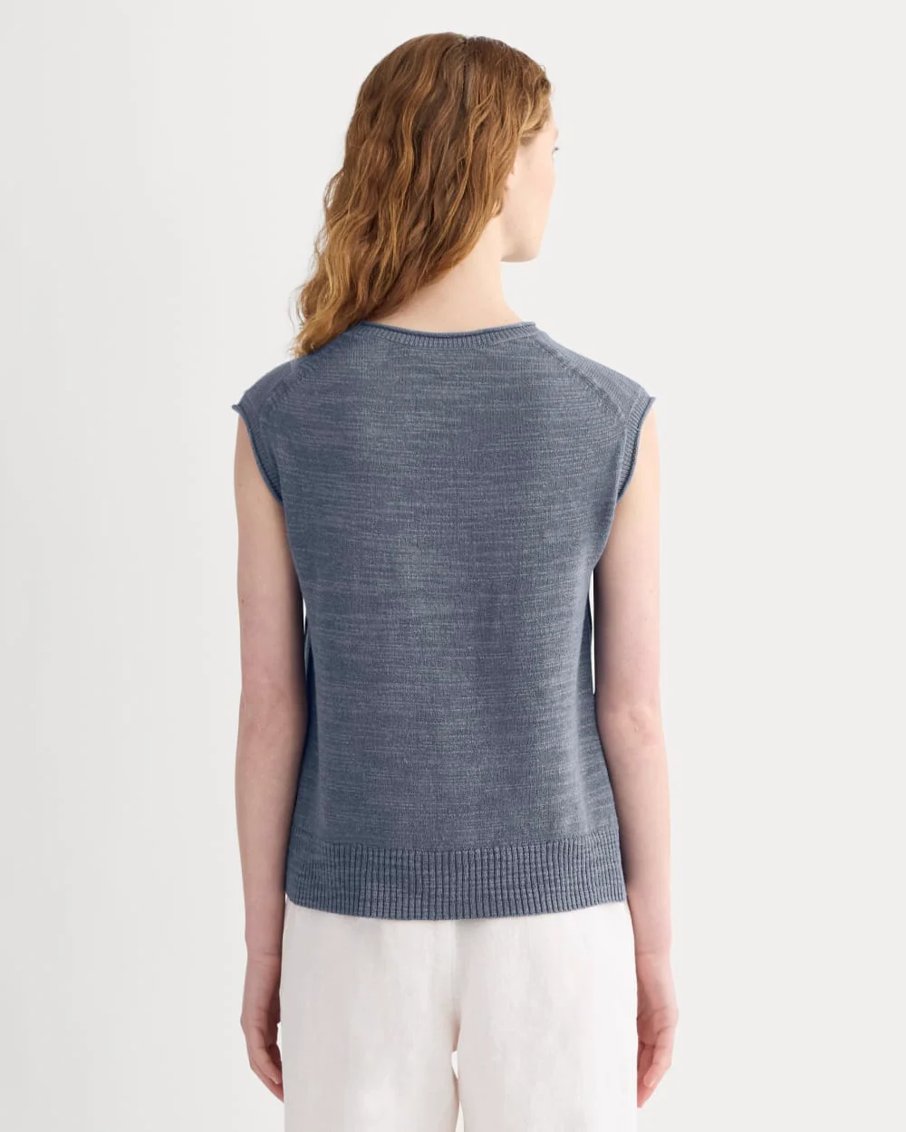 The Muscle Sweater in Cotton Linen | Indigo - Image 5