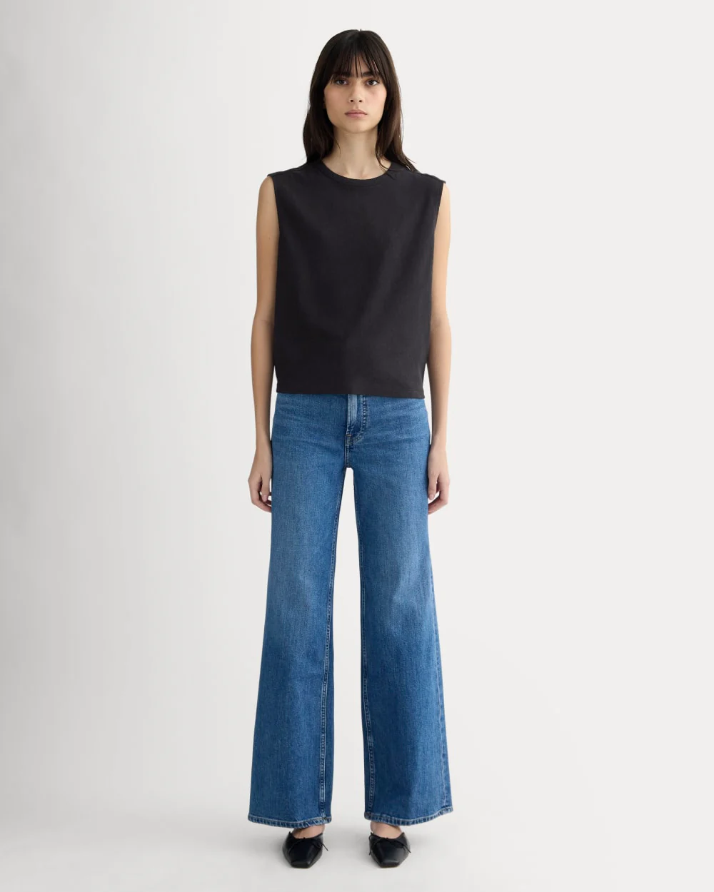 The Muscle Tee in Cotton Linen | Black - Image 3