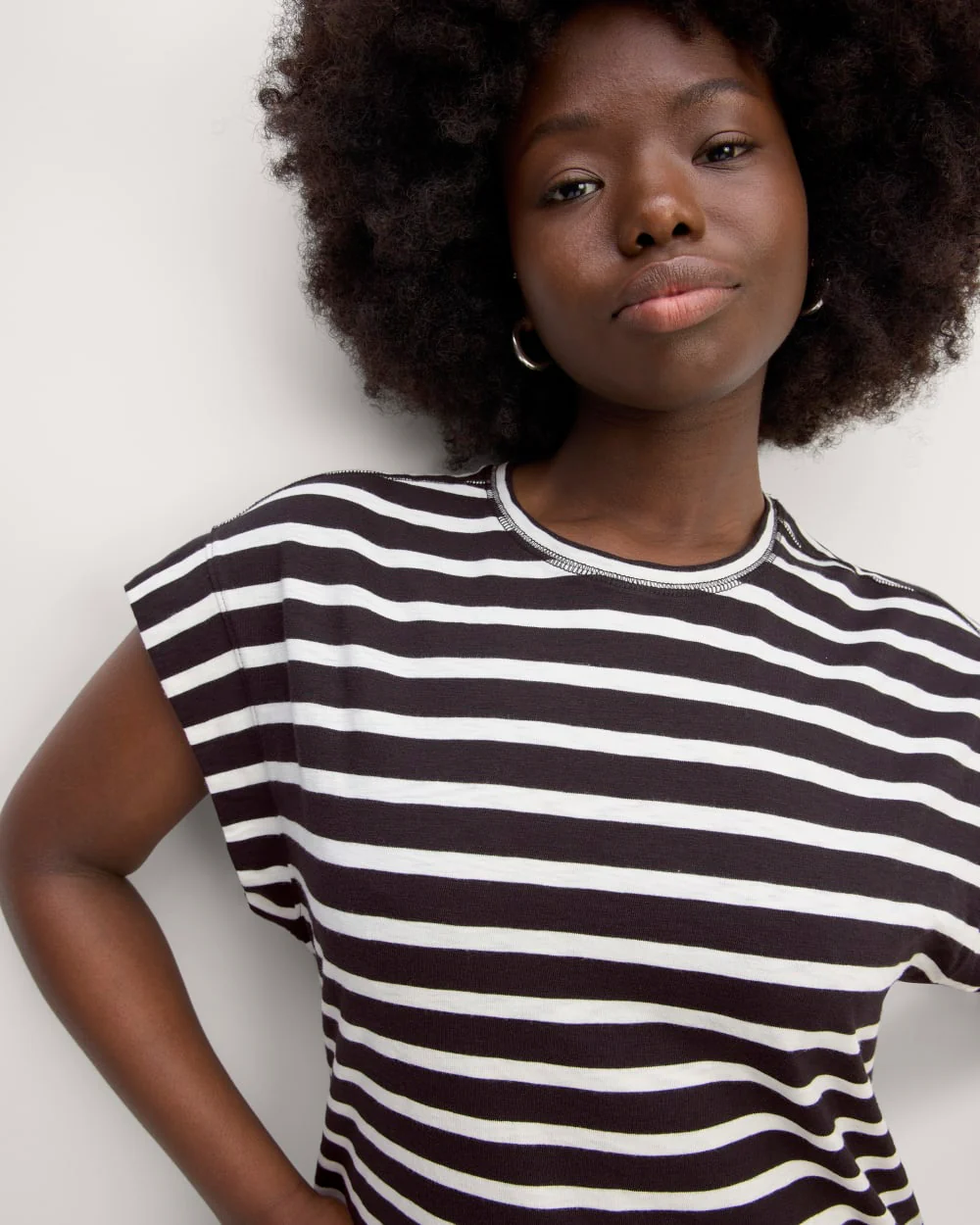 The Muscle Tee Midi Dress | Black / Bone - Image 3