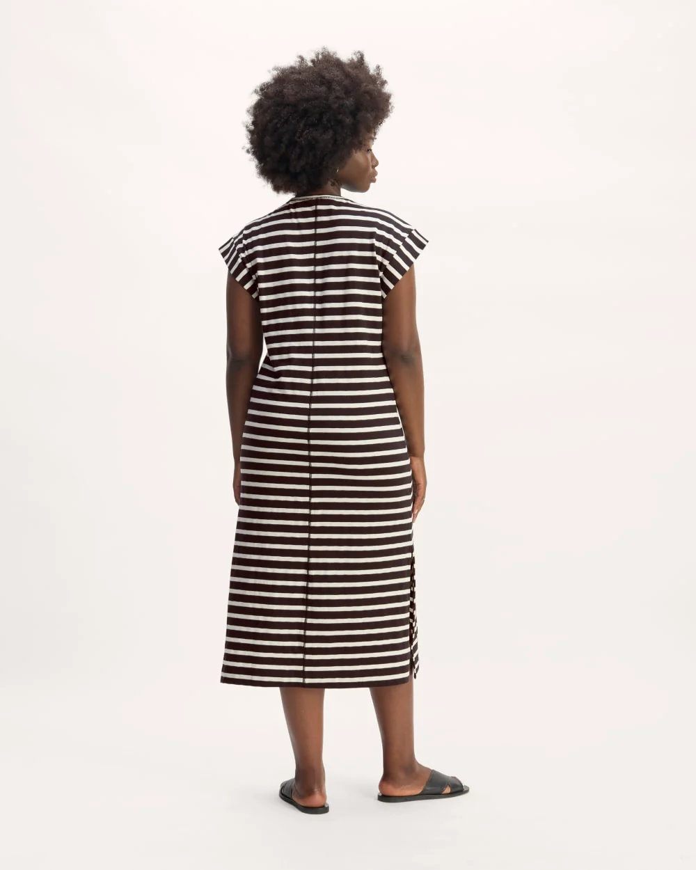 The Muscle Tee Midi Dress | Black / Bone - Image 6